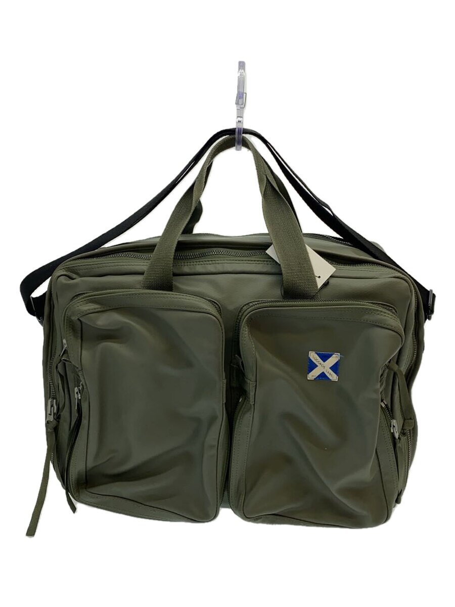 【中古】LUGGAGE LABEL◆NEW LINER/ニューラインドライヴ/2WAYショルダーバッグ/PVC/カーキ/2WAYブリーフ入れもの【御徒面子】