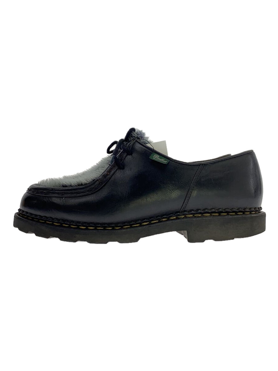 【中古】Paraboot◆MICHAEL/MARCHE SOLE MINK FUR/置き目毛皮/41.5/黒いこと/牛皮/66330【シューズ】