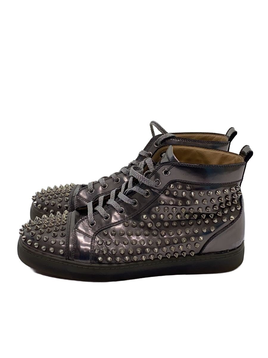 【中古】Christian Louboutin◆ハイカットスニーカー/42/しろがね色/スタッズ/スパイク/張りさける/盛りだくさん【シューズ】