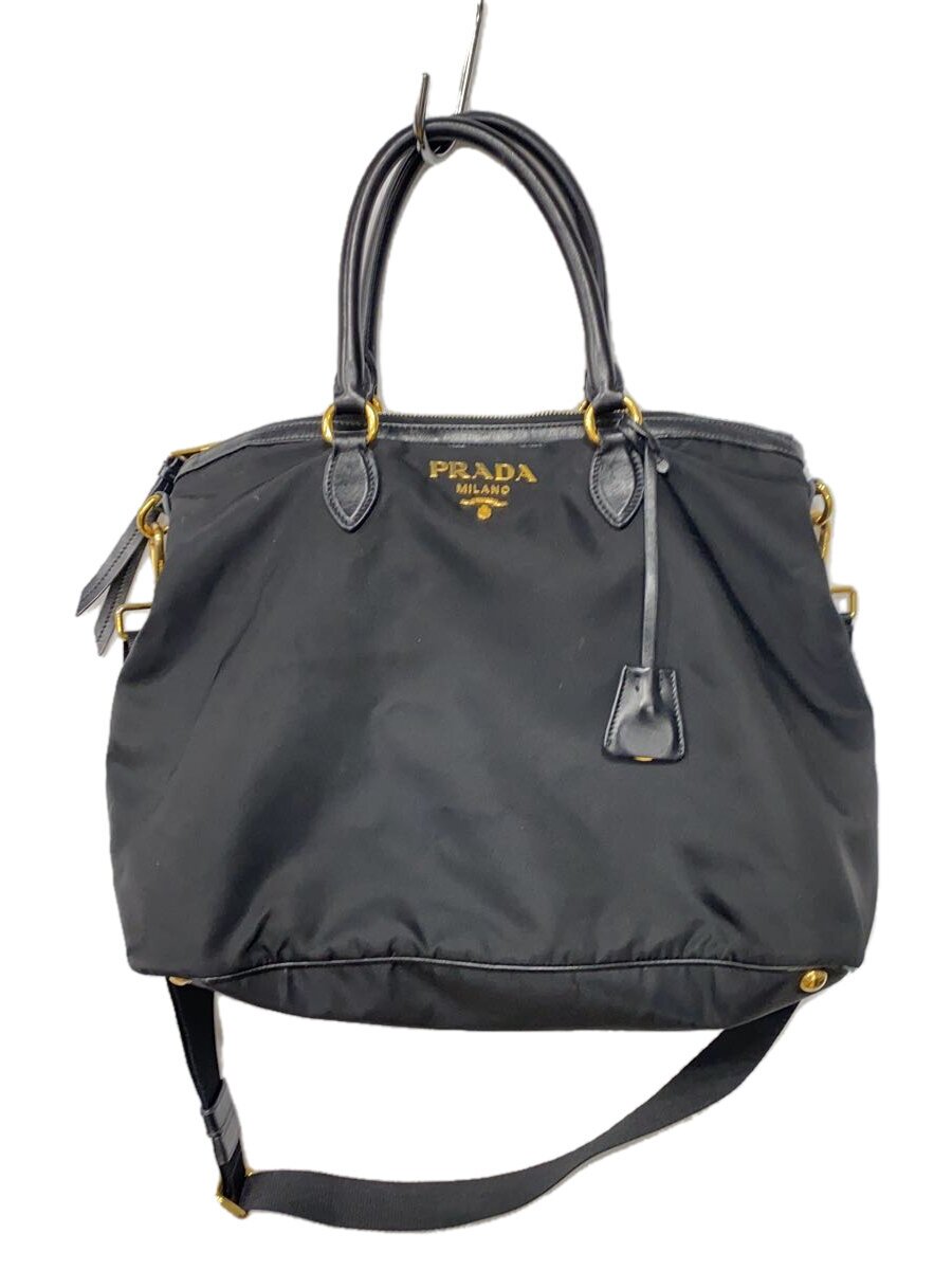 【中古】PRADA◆御徒面子/ナイロン/BLK/1BA104【御徒面子】