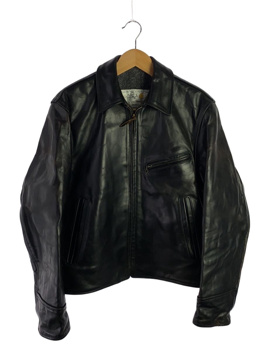 【中古】AERO LEATHER◆なめし革上衣・上衣/36/なめし革/BLK【メンズウェア】