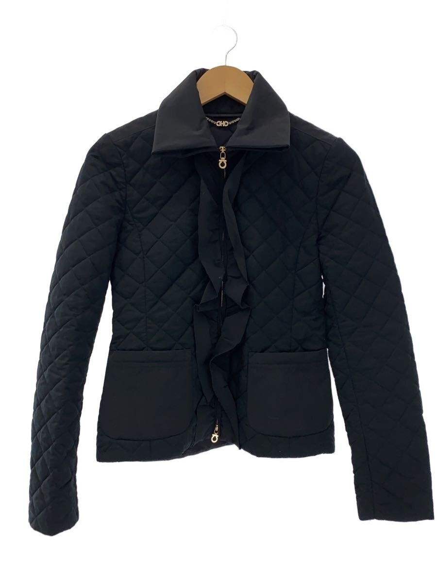【中古】Salvatore Ferragamo◆キルティング上衣/38/ポリエステル/BLK【レディース御召しもの】