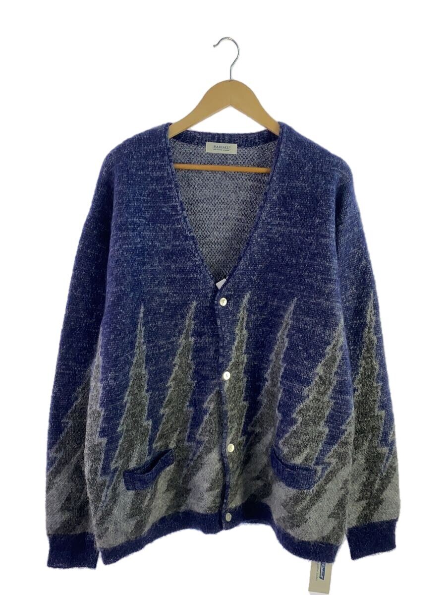 【中古】RADIALL◆ジレー(朦々たる)/XL/モヘヤ/BLU/総柄/RAD-22AW-KNIT001【メンズウェア】