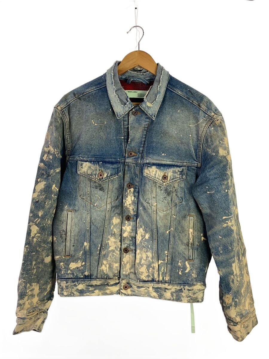 【中古】OFF-WHITE◆Gジャン/S/ジーンズ/IDG/OMEA012F17386013/17AW/クラッシャーデニムジャケット【メンズウェア】