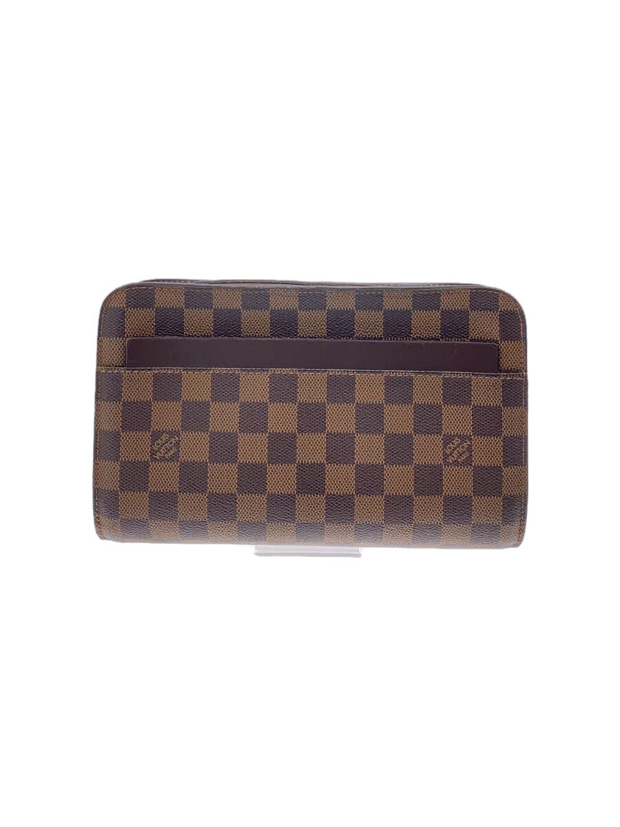 【中古】LOUIS VUITTON◆N51993/サンルイ/ダミエ・エベヌ/クラッチペダル御徒面子/PVC/BRW/読み合わせる/LV/ロゴタイプ【御徒面子】