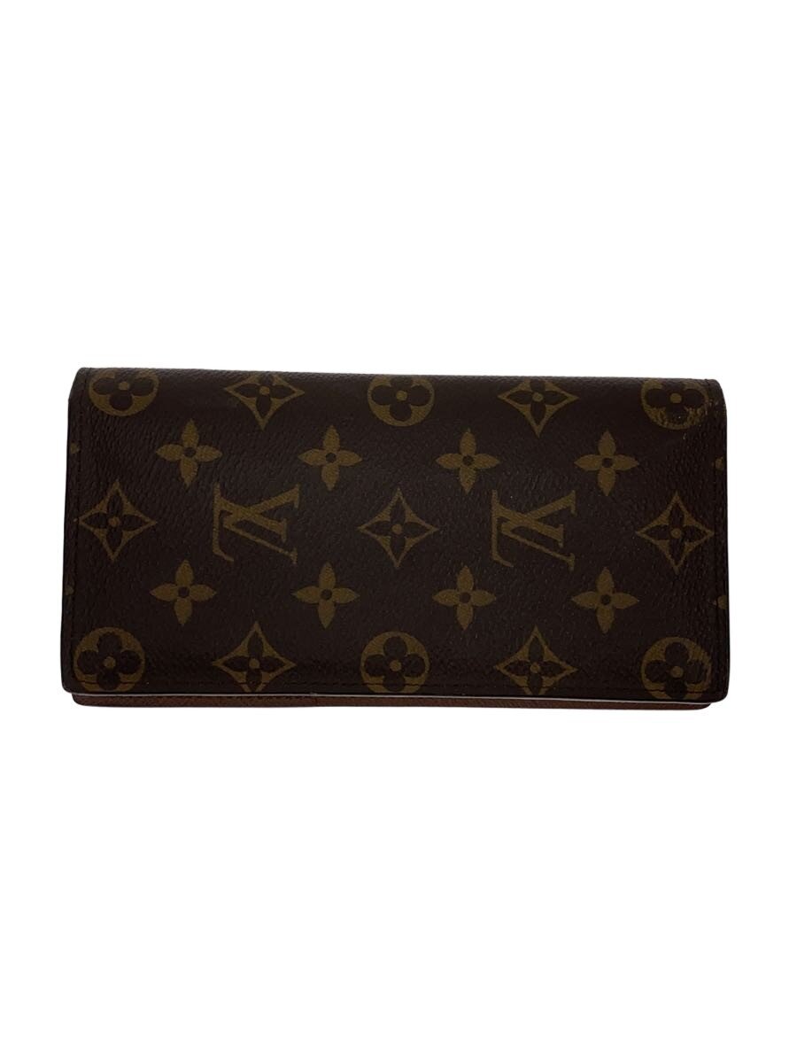 【中古】LOUIS VUITTON◆ポルト・フォイユ・ブラザ_モノグラム・帆布/PVC/BRW/レディース【服飾雑貨他】