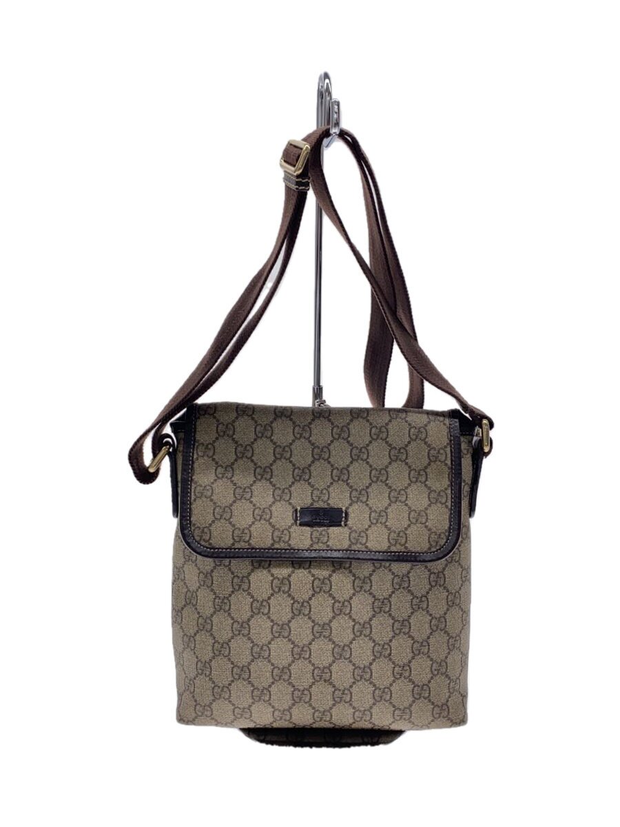 【中古】GUCCI◆ショルダーバッグ_GGつけ加える/PVC/BRW【御徒面子】