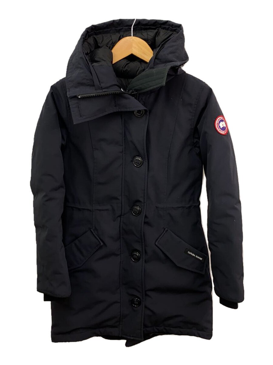 【中古】CANADA GOOSE◆ロングダウンジャケット/S/ポリエステル/NVY/2580天使の都市//【レディース御召しもの】