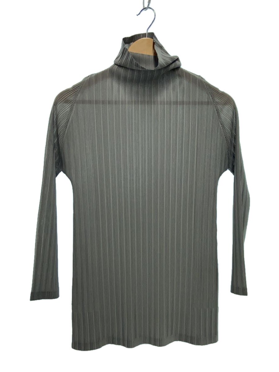 【中古】PLEATS PLEASE ISSEY MIYAKE◆RIB PLEATS OCTOBER/ポリエステル/GRY/PP43FK333【レディース御召しもの】