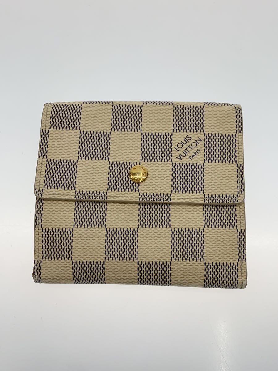 【中古】LOUIS VUITTON◆ポルト・フォイユ・エリーズ_ダミエ・アズール_WHT/PVC/WHT/レディース//【服飾雑貨他】