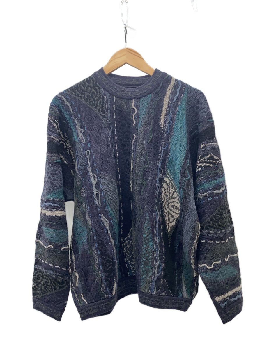 【中古】COOGI◆編み物・プルオーバー(朦々たる)/M/羊毛/マルチ色つや/総柄【メンズウェア】