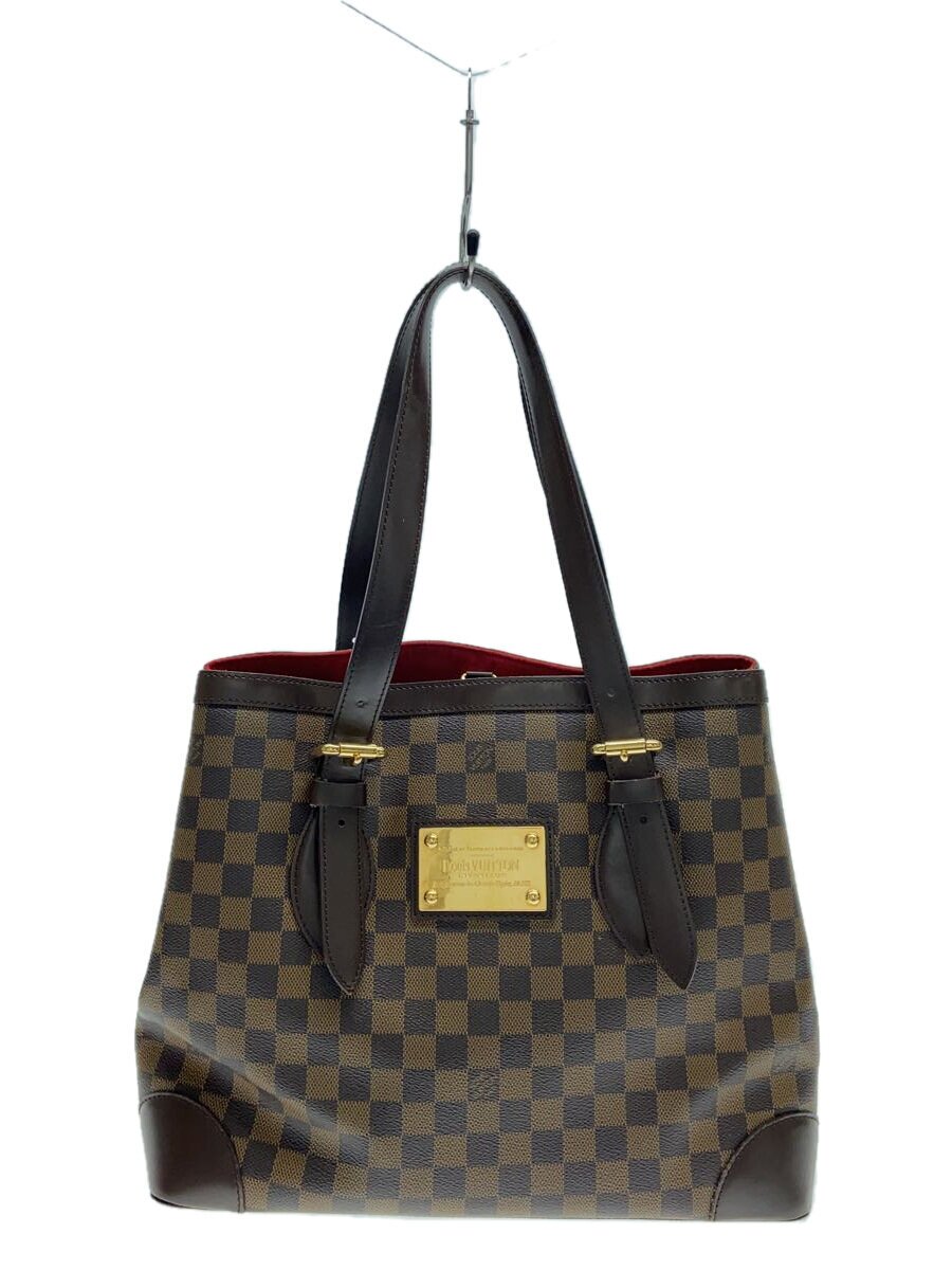 【中古】LOUIS VUITTON◆LOUIS VUITTON トートバッグ/PVC/ハムステッドMM_ダミエ・エベヌ_BRW/N51204【御徒面子】