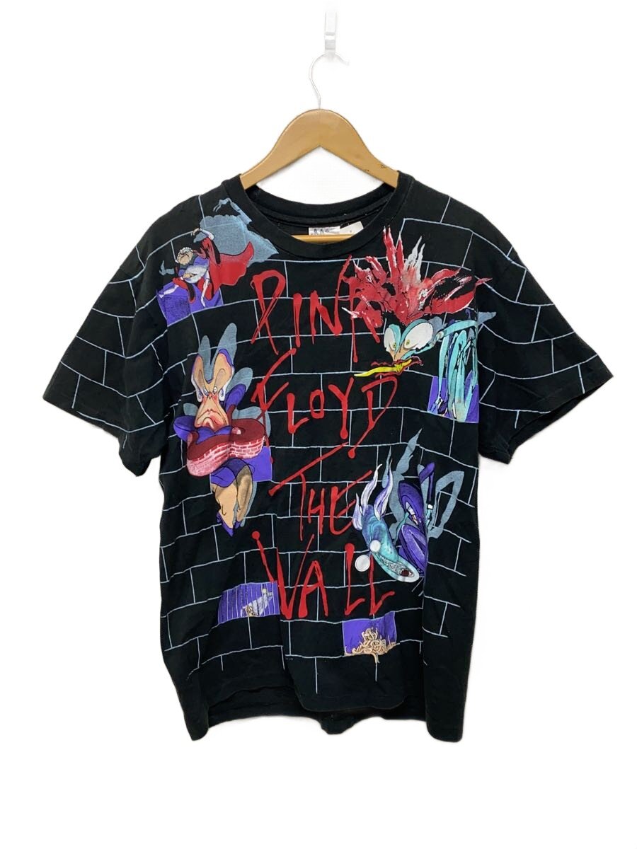 【中古】Hanes◆80s PINK FLOYD 82年複製権 ヤブレ有 名まえ有プルオーバー/L/綿織物/BLK【メンズウェア】