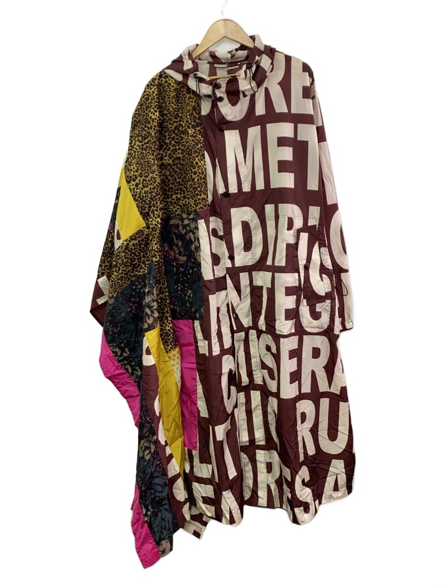 【中古】DRIES VAN NOTEN◆23SS/ポンチョ/ナイロン上衣/S/ナイロン/BRW/総柄/クレイジーパターン【メンズウェア】