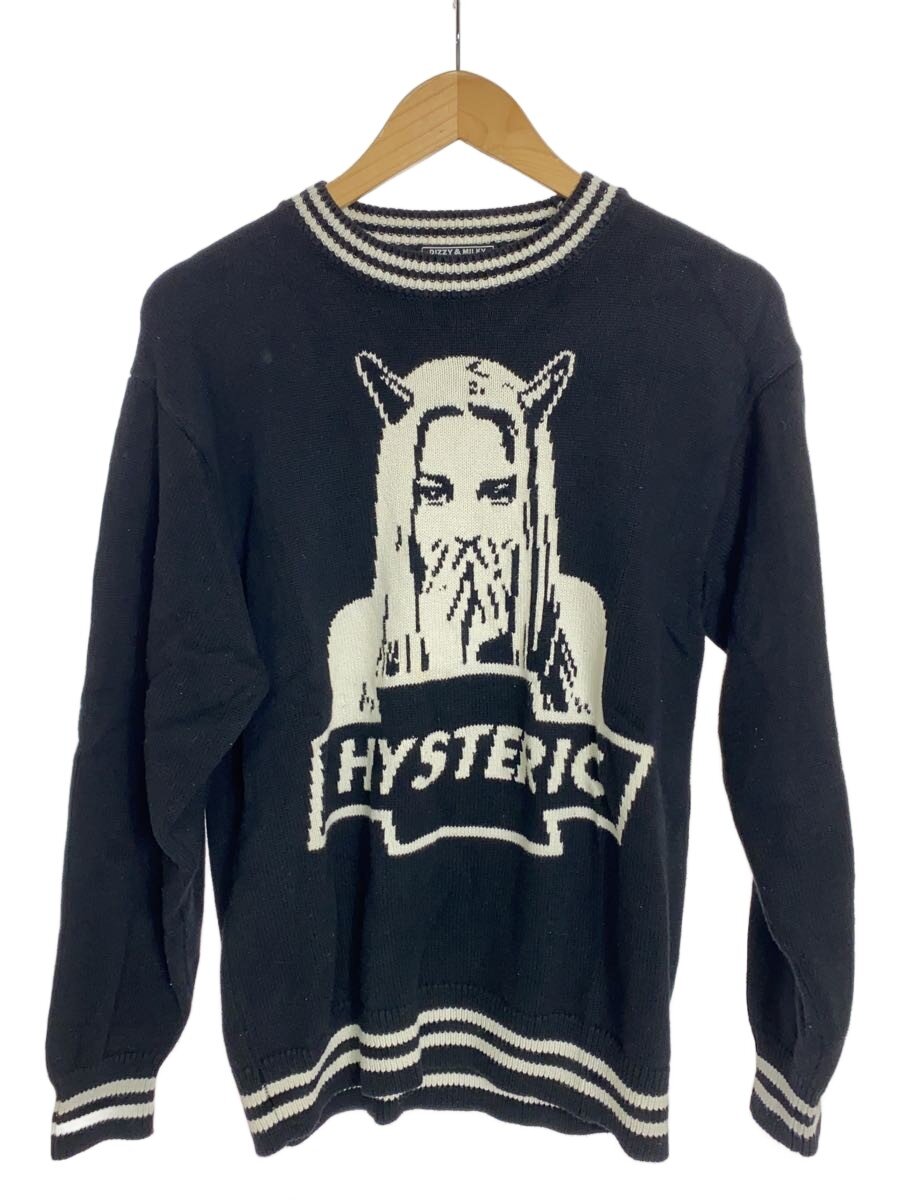 【中古】HYSTERIC GLAMOUR◆編み物・プルオーバー(朦々たる)/S/綿織物/BLK/02233NS04【レディース御召しもの】