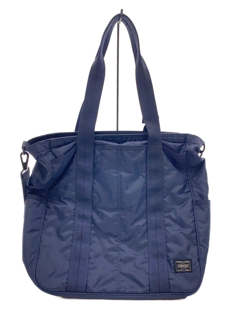 【中古】PORTER◆FLASH/2WAYトートバッグ/ナイロン/NVY/無地/689-05937【御徒面子】