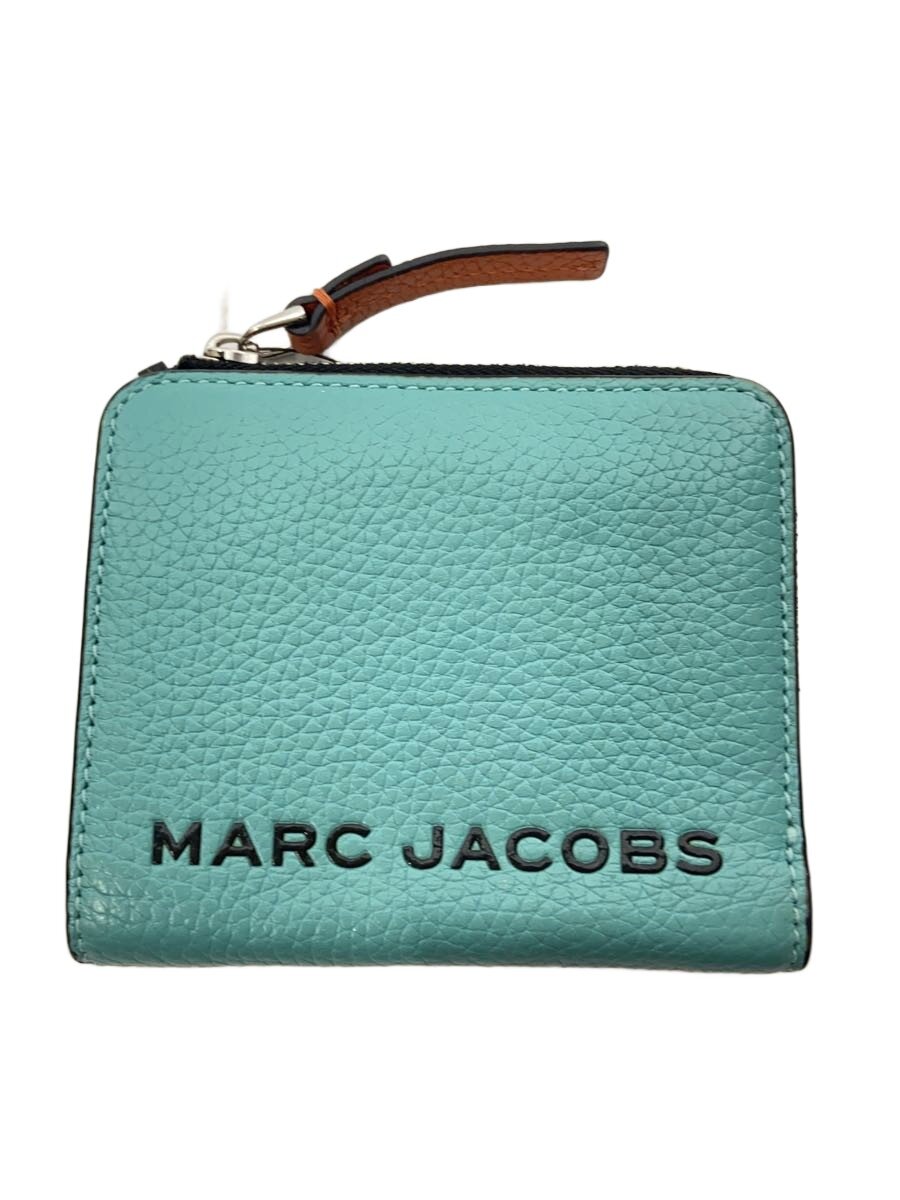 【中古】MARC BY MARC JACOBS◆THE mini Bold Colorblock/2つ折り紙入れ/なめし革/BLU/無地/レディース【服飾雑貨他】