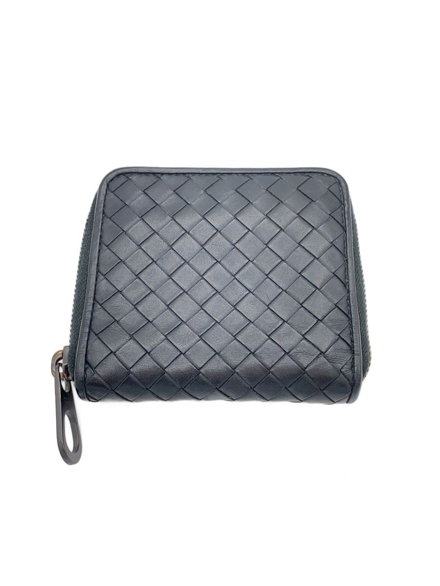 【中古】BOTTEGA VENETA◆2つ折り金入れ/なめし革/BLK/無地/メンズ【服飾雑貨他】