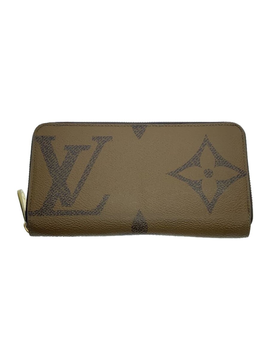 【中古】LOUIS VUITTON◆ジッピー・ウォレット_モノグラム・ジャイアント・リバース_BRW/PVC/BRW/レディース【服飾雑貨他】