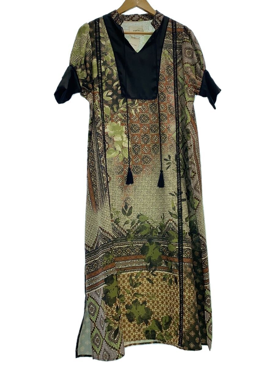 【中古】AMERI◆CAMILLA KAFTAN DRESS/半袖衣装/S/ポリエステル/KHK/総柄【レディース御召しもの】