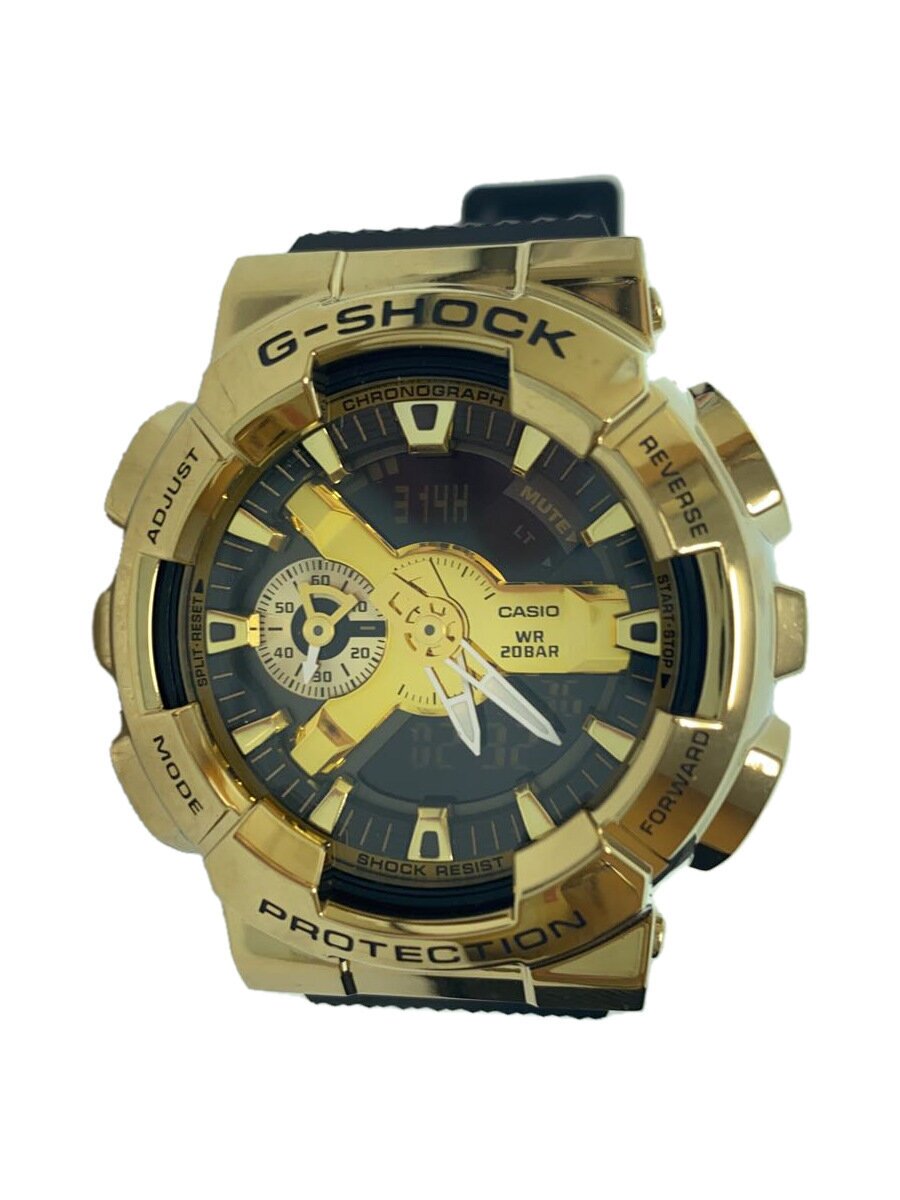 【中古】CASIO◆石英ウオッチ/デジアナ/天然ゴム/BLK/BLK/GM-110G【服飾雑貨他】