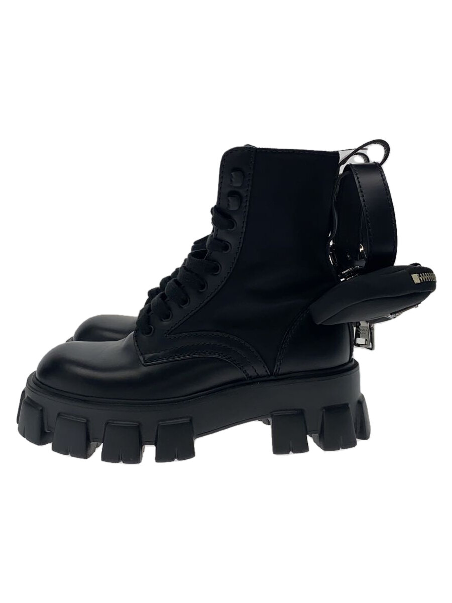 【中古】PRADA◆レースアップブーツ/--/BLK/2UE007//【シューズ】