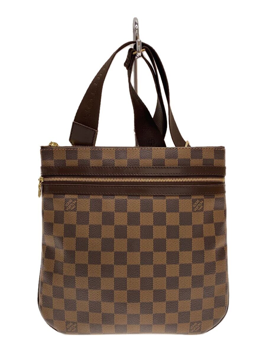 【中古】LOUIS VUITTON◆ポシェット・ボスフォール_ダミエ・エベヌ_BRW/PVC/BRW/N51111//【御徒面子】