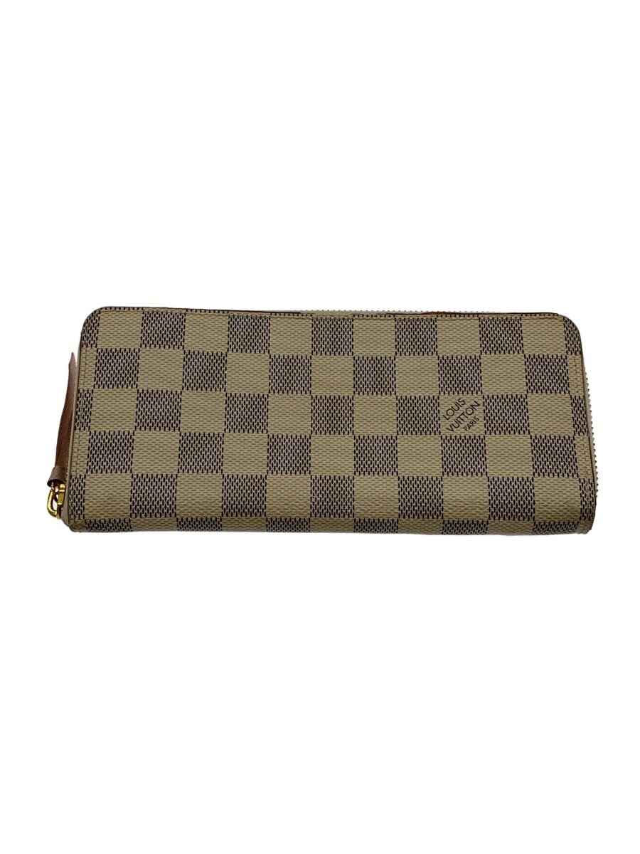 【中古】LOUIS VUITTON◆ポルト・フォイユ・クレマンス_ダミエ・アズール/PVC/WHT/レディース【服飾雑貨他】