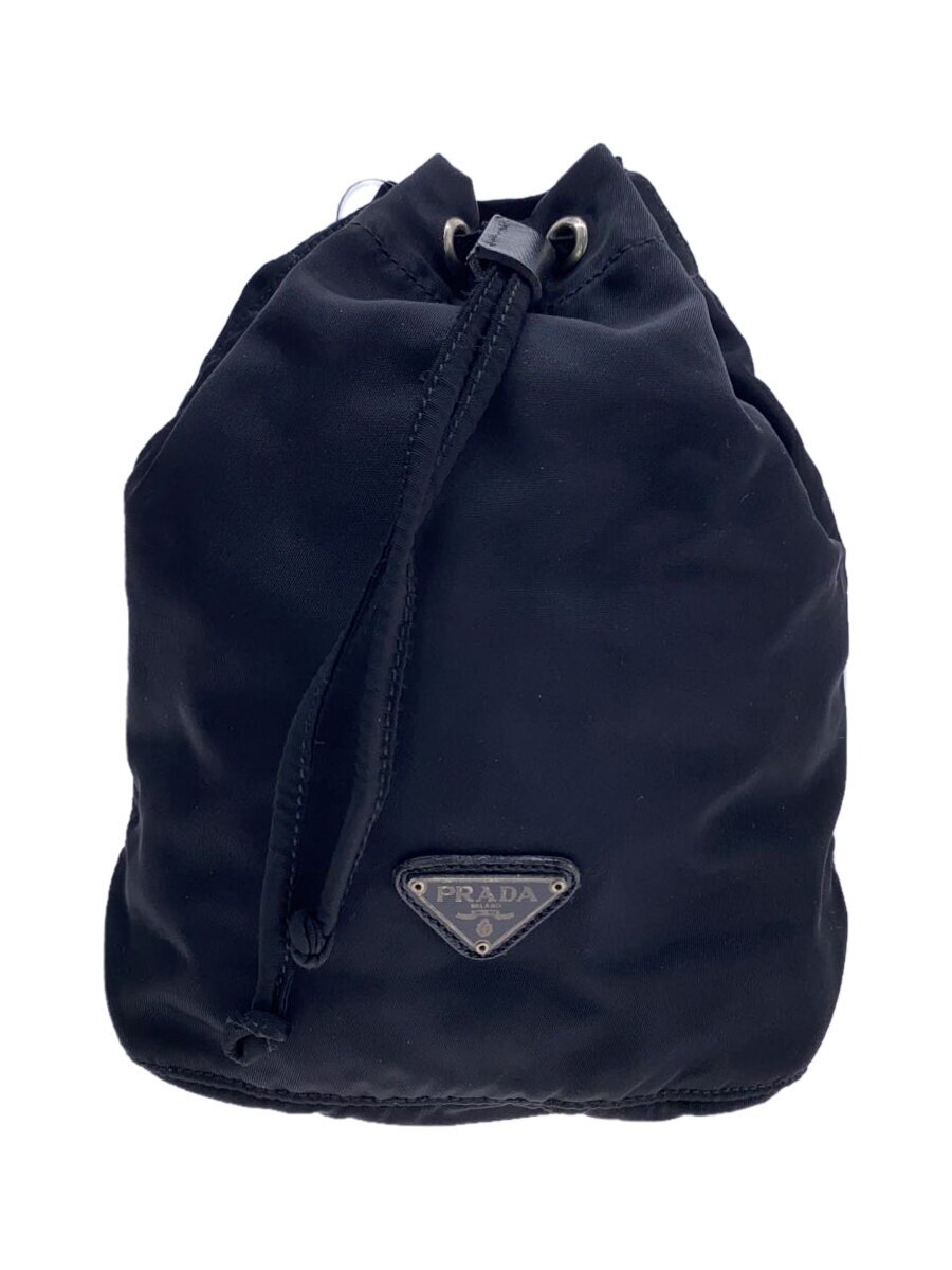 【中古】PRADA◆合切袋合切袋/汚れた状態有/一皿剥がれ有/ナイロン/BLK/? NULL ?【御徒面子】