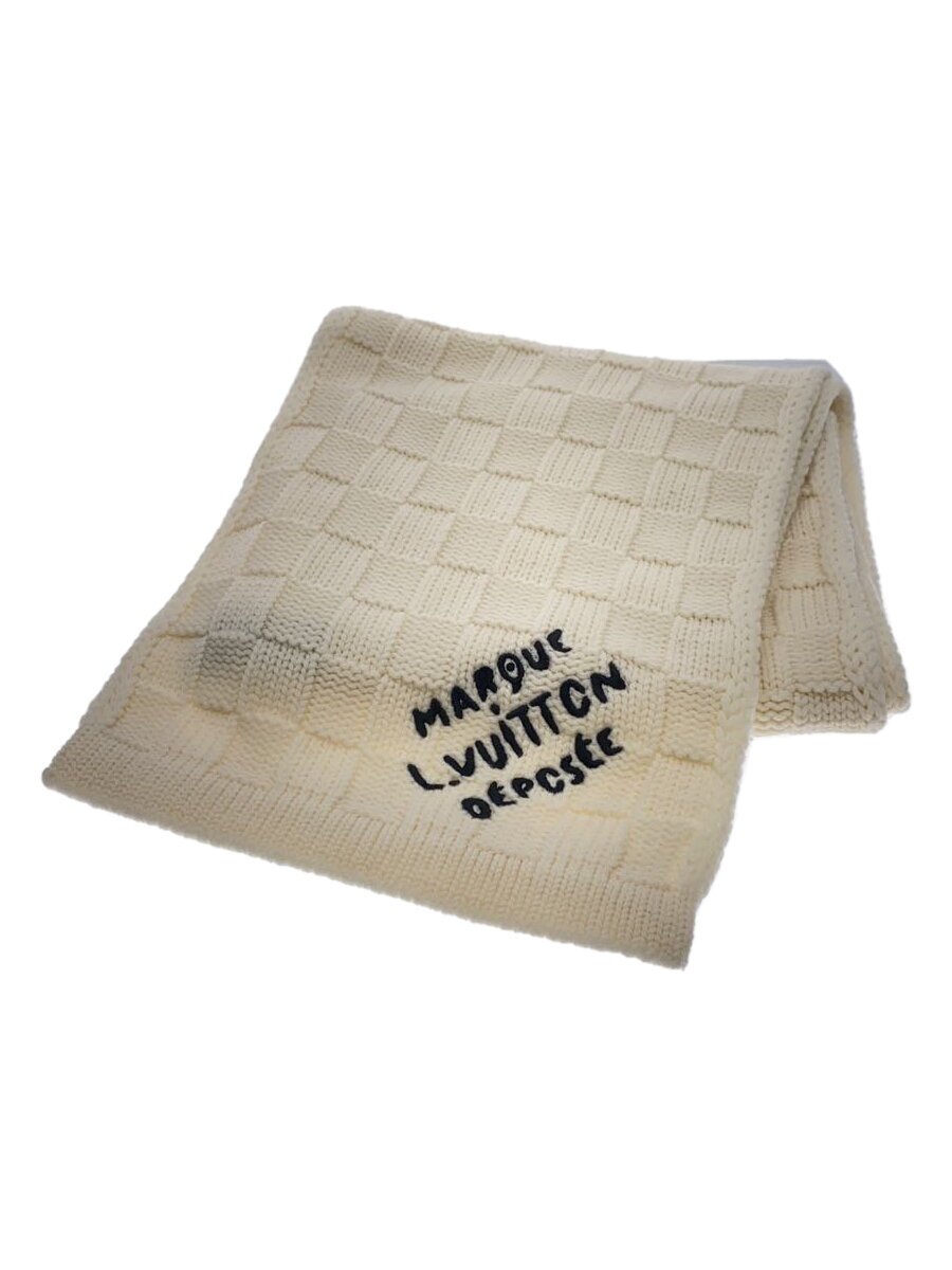 【中古】LOUIS VUITTON◆ダミエ ヘリテージ スナッグ/えり巻き/羊毛/IVO/メンズ/M92755【服飾雑貨他】