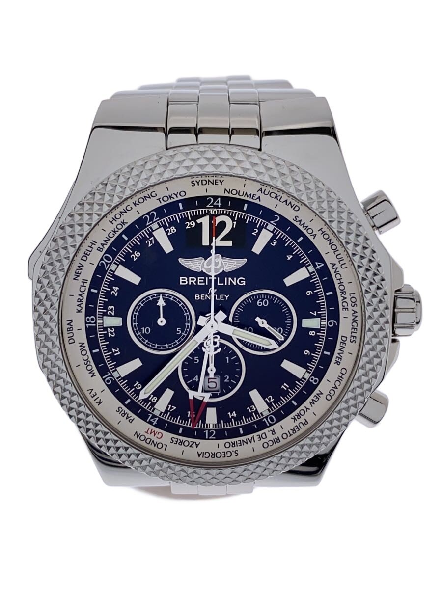 【中古】BREITLING◆自動小銃巻ウオッチ/ベンお盆/アナログ/BLK/SLV/202510MOH済/20251025日差-1【服飾雑貨他】