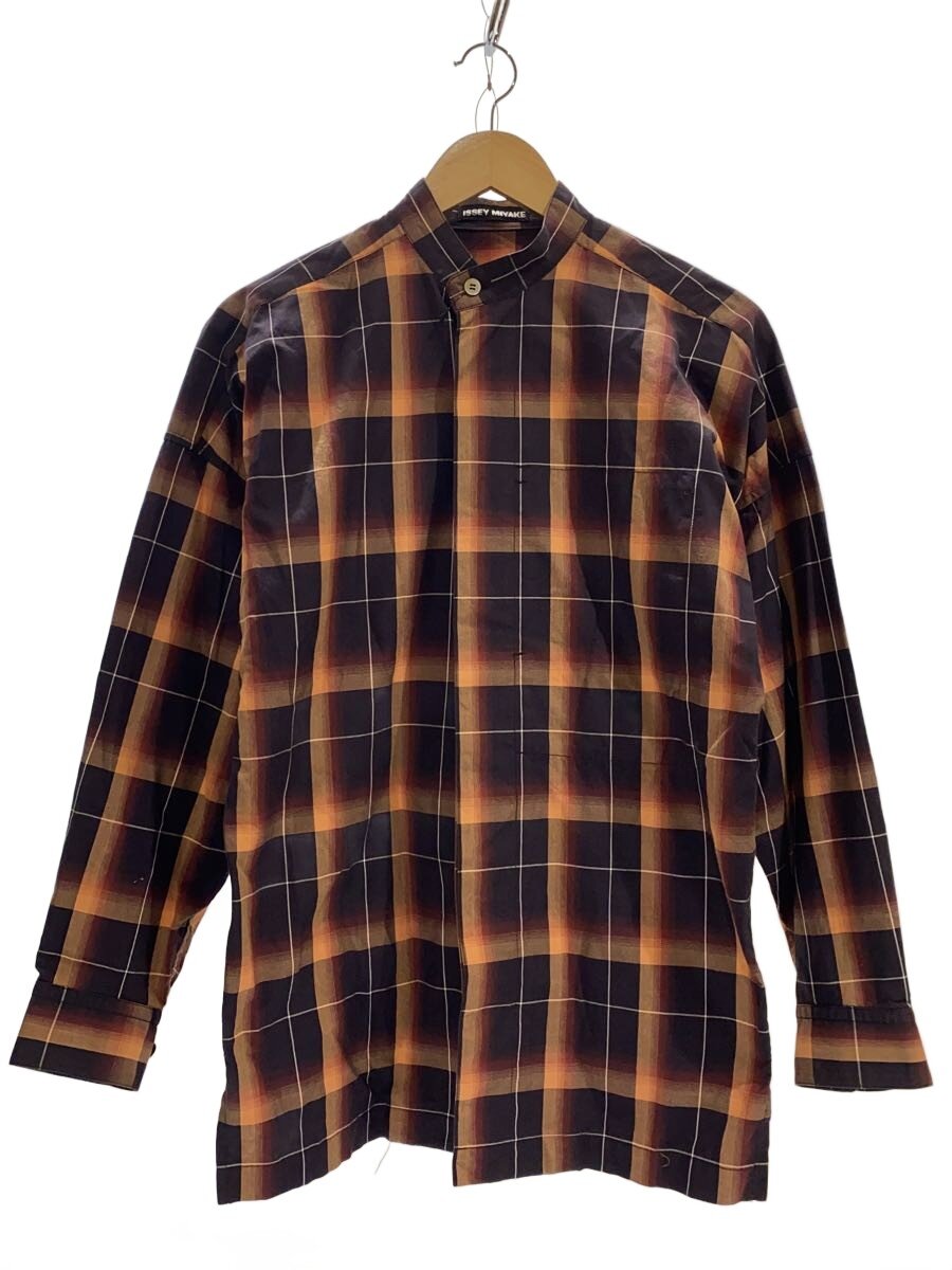【中古】ISSEY MIYAKE◆長袖シャツ/S/コットン/BRW/チェック/ME13-FJ054【メンズウェア】｜2ｎｄ STREET 店