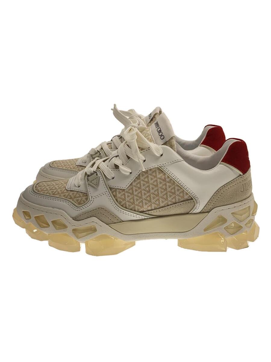 【中古】JIMMY CHOO◆ローカットスニーカー/38/WHT/FHF 204【シューズ】