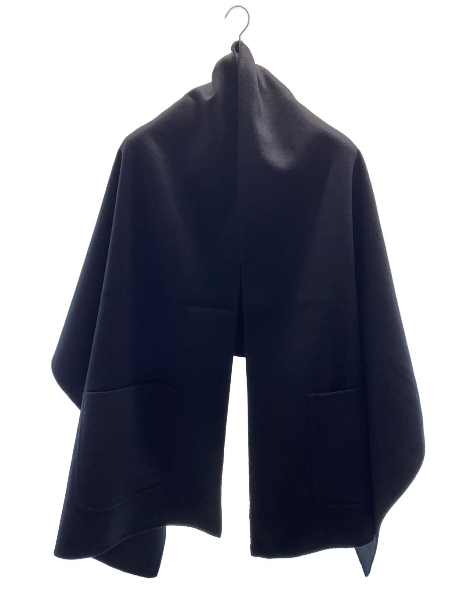 【中古】HAUNT◆DOUBLE FACED STOLE/カシミアダブルフェイスストール/羊毛/カシミール混/黒いこと/レディース【服飾雑貨他】