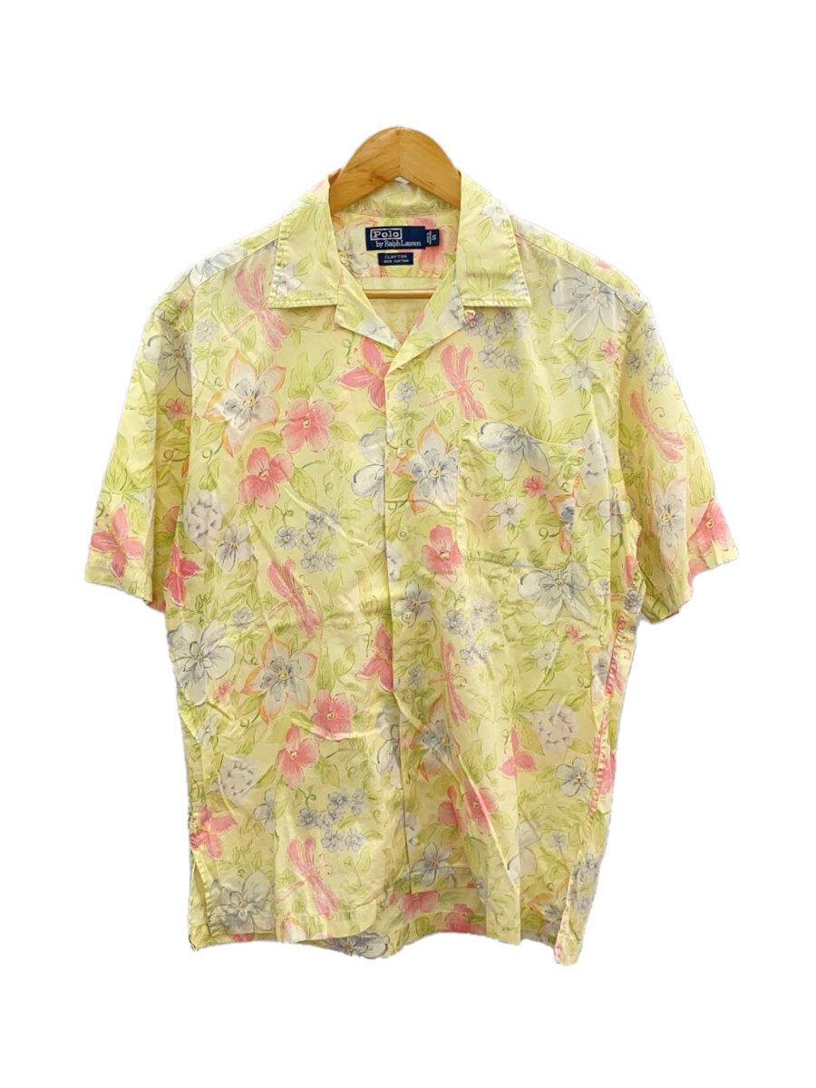 【中古】POLO RALPH LAUREN◆CLAYTON/90s/開襟アロハシャツ/S/綿織物/YLW/花柄【メンズウェア】