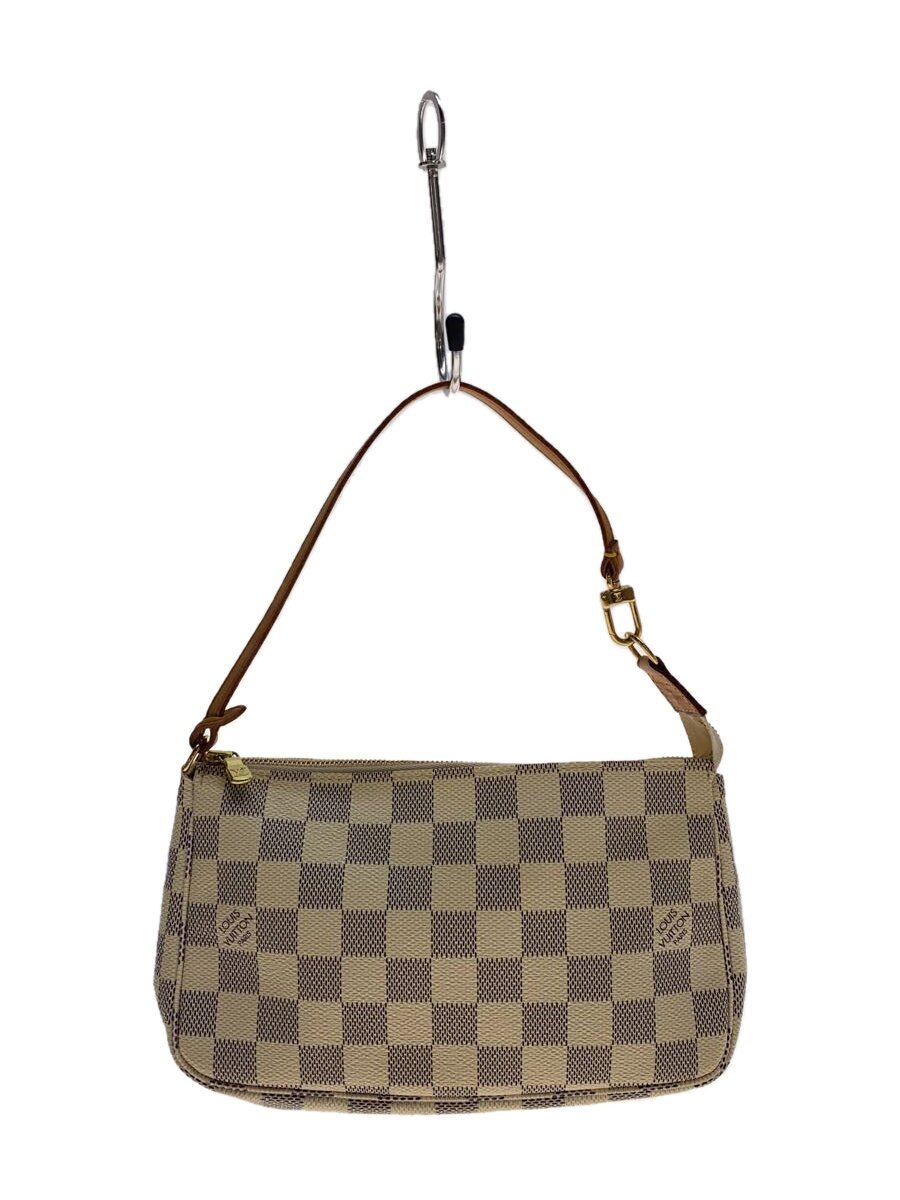 【中古】LOUIS VUITTON◆ポシェット・アクセソワール_ダミエ・アズール_WHT/PVC/WHT【御徒面子】