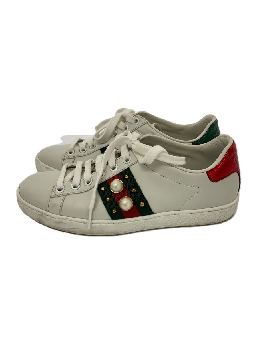 【中古】GUCCI◆ローカットスニーカー/34.5/WHT/コットン/438218【シューズ】｜2ｎｄ STREET 店