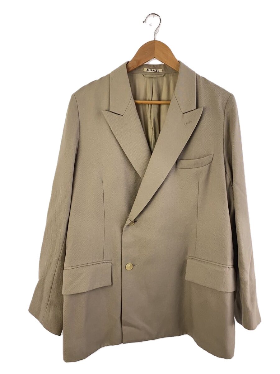 【中古】AURALEE◆WOOL KID MOHAIR KERSEY JACKET/4/羊毛/ベージュ/A20SJ02MK//【メンズウェア】