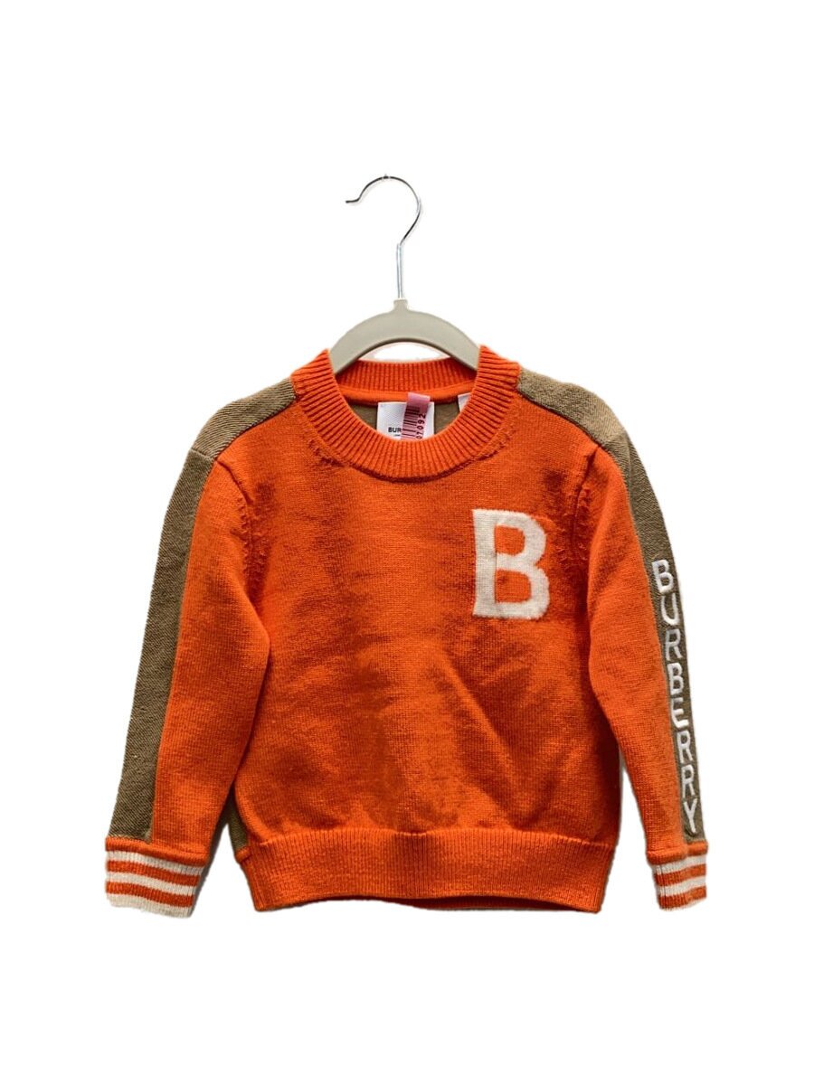 【中古】BURBERRY LONDON◆編み物・プルオーバー/100珊/羊毛/ORN/無地【キッズ】