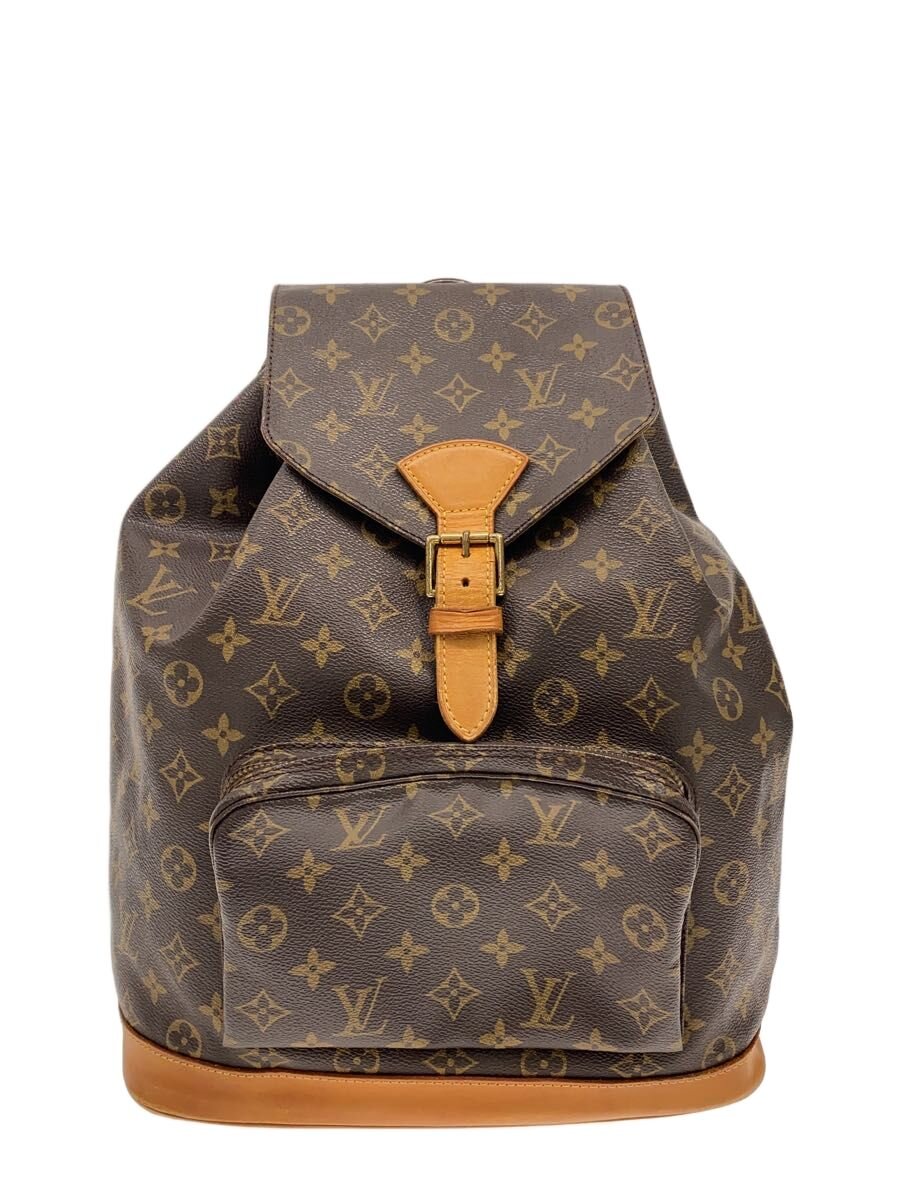 【中古】LOUIS VUITTON◆モン掏摸_モノグラム・帆布/PVC/BRW/モノグラム【御徒面子】
