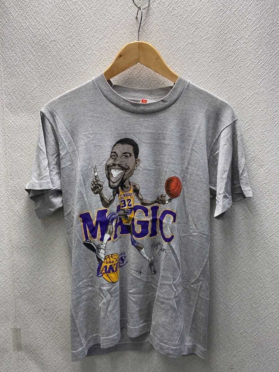 【中古】80s/USA製/NBA/Lakers/Magic Johnson/ティーシャツ/--/綿織物/GRY【メンズウェア】