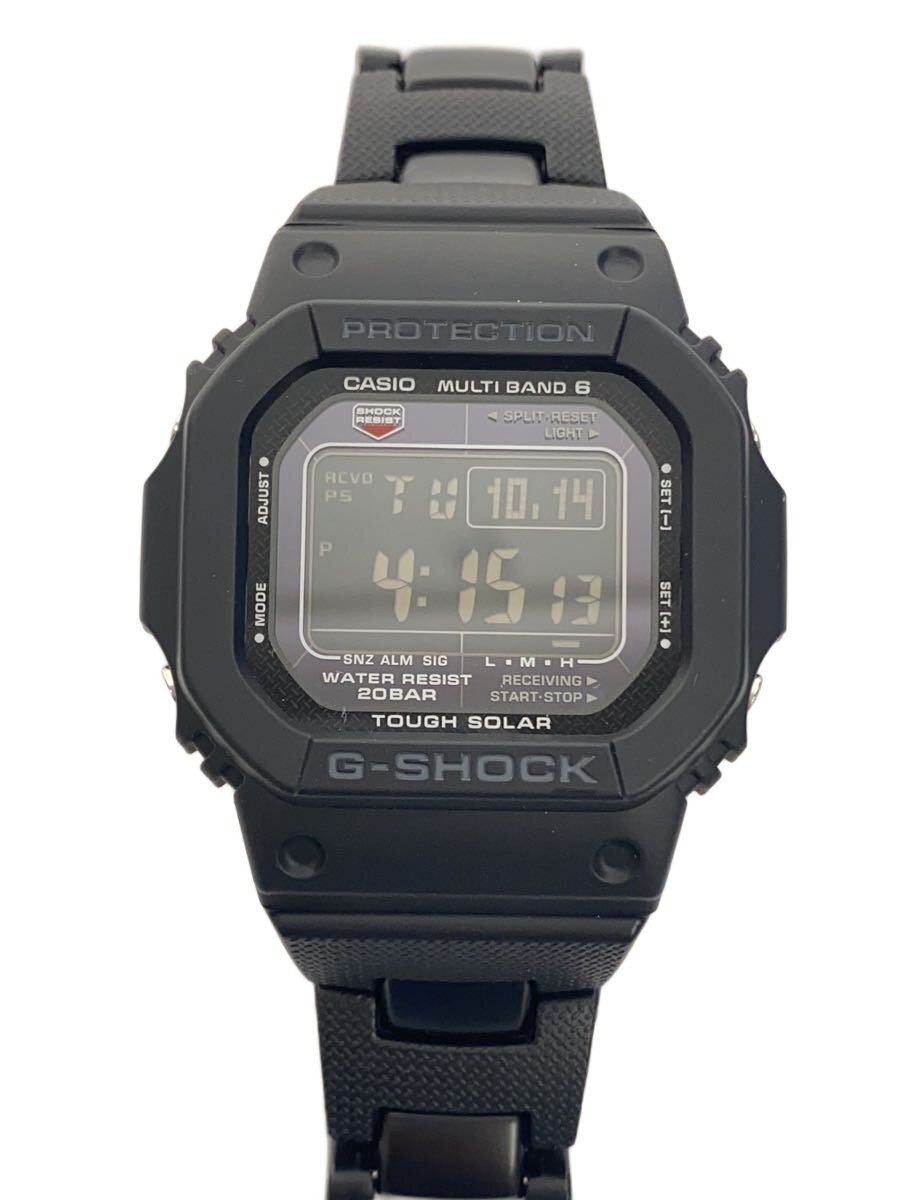 【中古】CASIO◆ソーラーウオッチ_G-SHOCK/デジタル/ステンレス鋼/BLK/BLK/SS【服飾雑貨他】