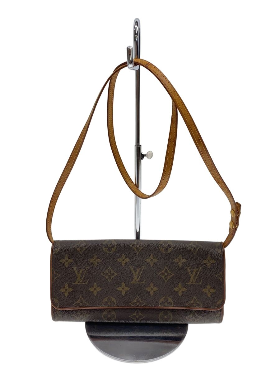 【中古】LOUIS VUITTON◆ポシェット・ツインGM_モノグラム・帆布/PVC/BRW【御徒面子】