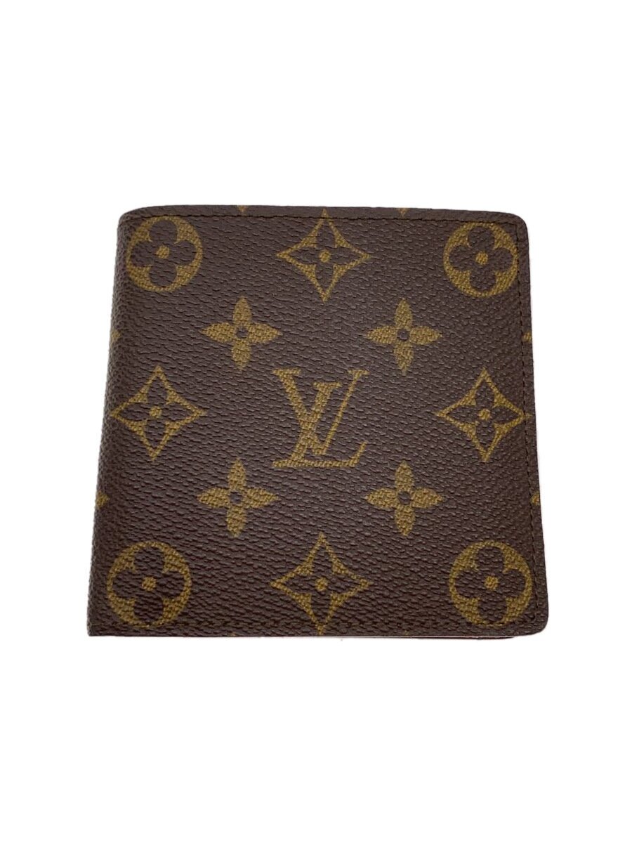 【中古】LOUIS VUITTON◆ポルト・フォイユ・マルコ_モノグラム・キャンバス_BRW/PVC/BRW/総柄/レディース【服飾雑貨他】
