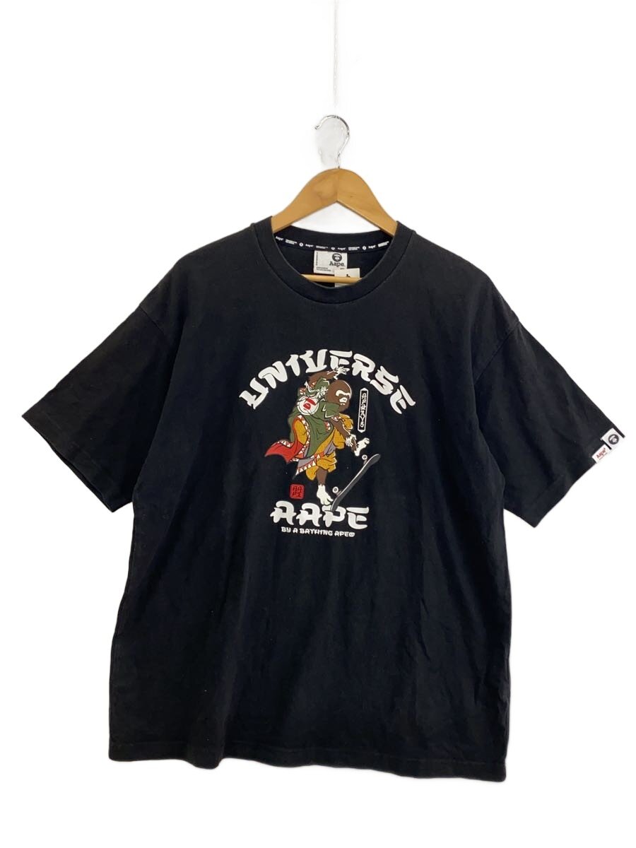 【中古】A BATHING APE◆プルオーバー/L/綿織物/BLK/無地/UNIVERSE/半袖/黒いこと///【メンズウェア】