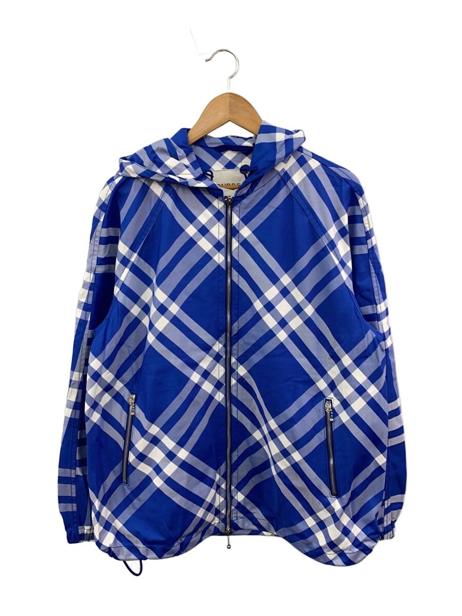【中古】BURBERRY◆embroidered nylon jacket上衣/S/ナイロン/青色/読み合わせる/8077178/73Ｅ【メンズウェア】