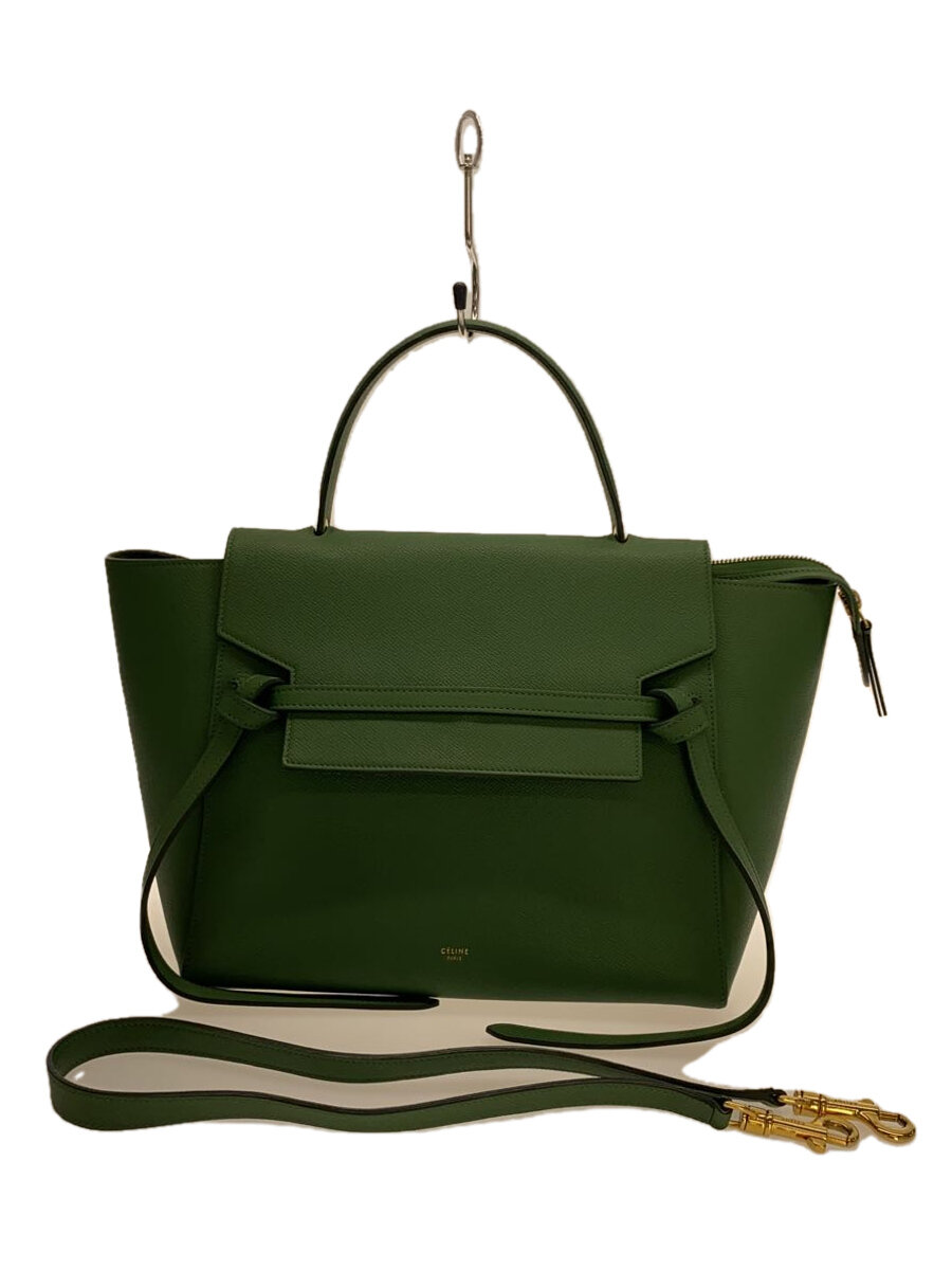 【中古】CELINE◆ショルダーバッグ/なめし革/緑であること/胴締め御徒面子/マイクロ/セリーヌ//【御徒面子】