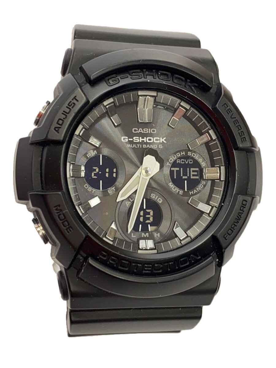 【中古】CASIO◆ソーラーウオッチ・G-SHOCK/デジアナ/天然ゴム/BLK/BLK/SS【服飾雑貨他】