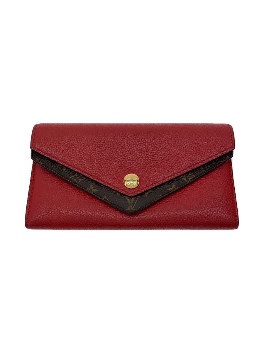 【中古】LOUIS VUITTON◆ポルト・フォイユ・ドゥーブルV_カーフレザー_モノグラム・キャンバス/牛革/RED/無地/レディー【服飾雑貨他】 29,370円