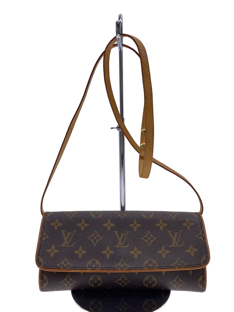 【中古】LOUIS VUITTON◆ポシェット・ツインGM_モノグラム・帆布/PVC/BRW【御徒面子】